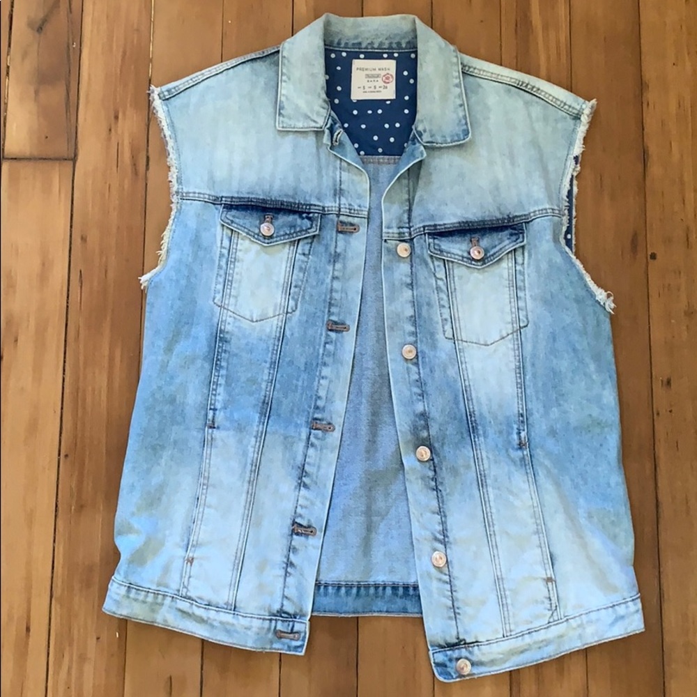 ZARA Oversized Denim Vest Size SMALL